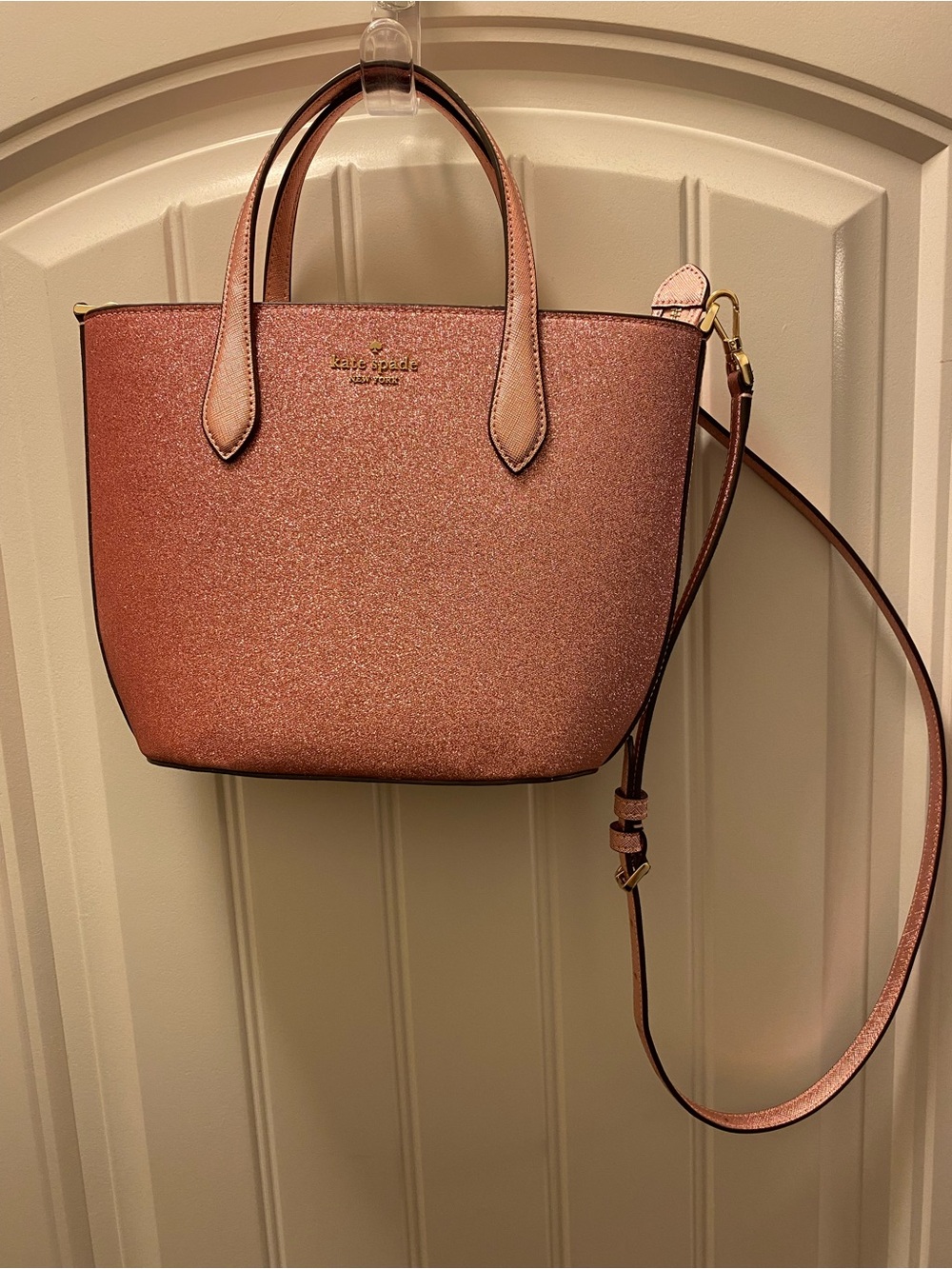 kate spade rose gold glitter tote - Picture 3 of 5